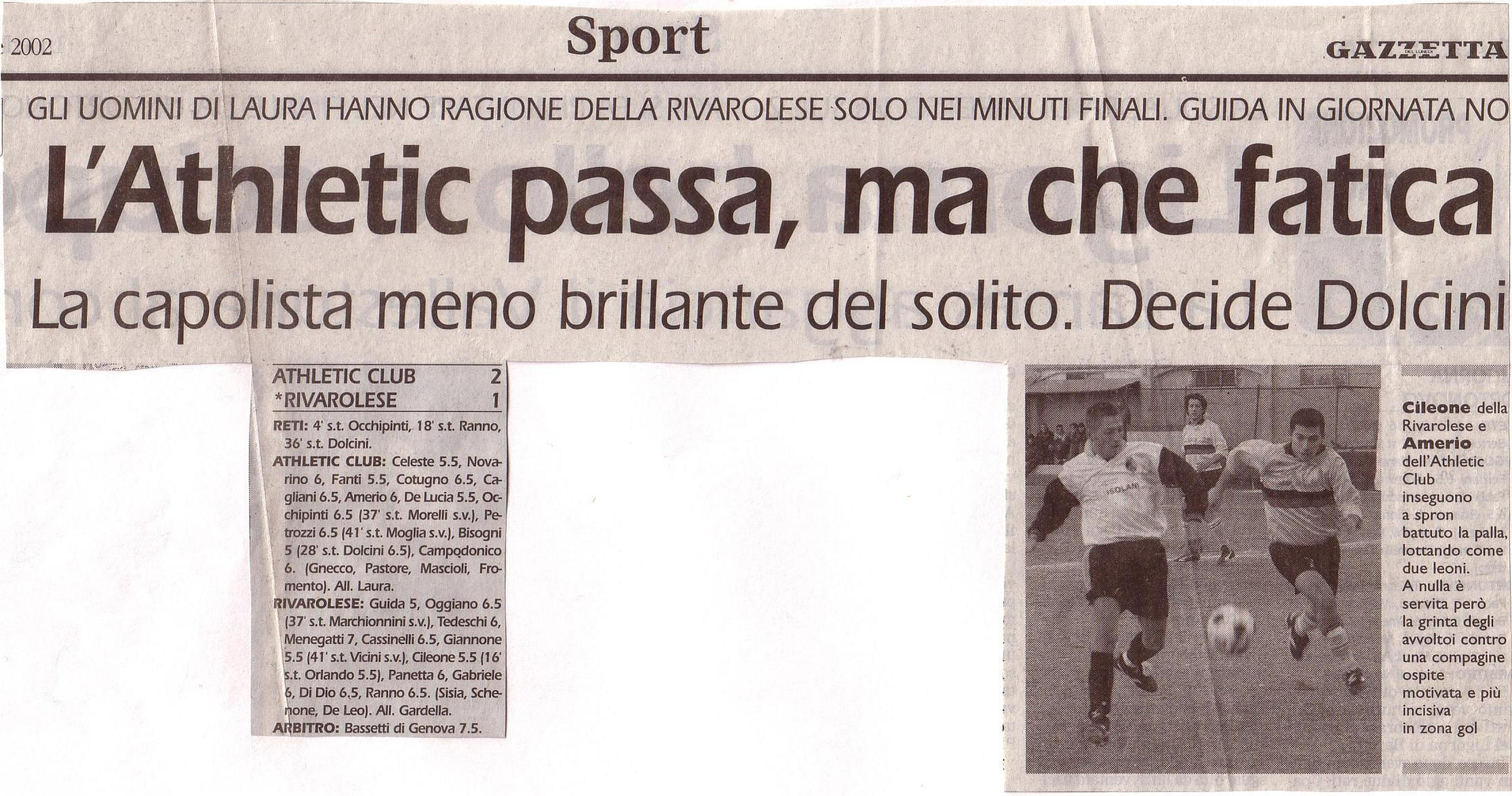 2002-12-02-Giacomo-Amerio-Calcio-Gazzetta-del-Lunedì 2002-12-02-Giacomo-Amerio-Calcio-Gazzetta-del-Lunedì