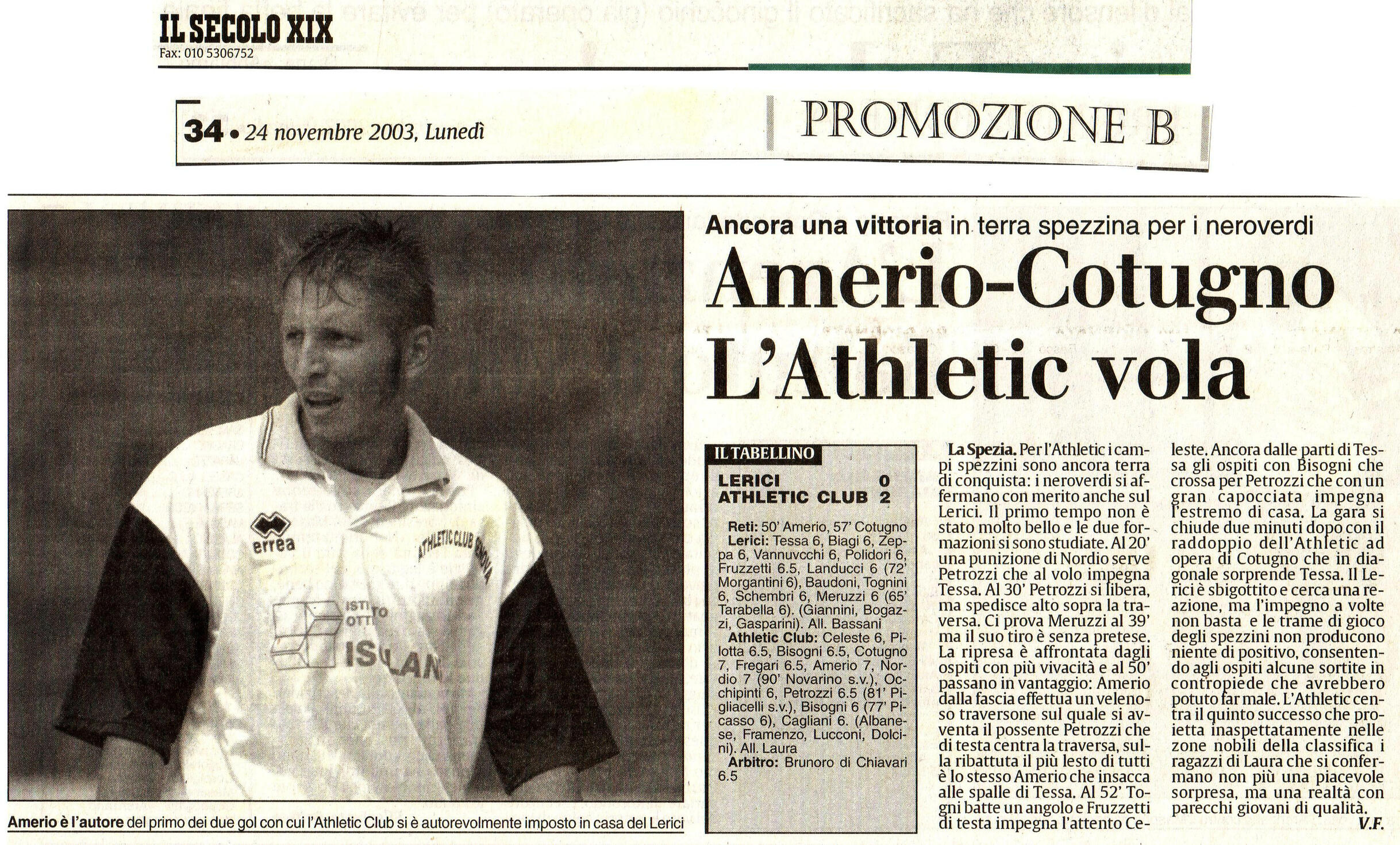 2003-11-24-Giacomo-Amerio-Calcio-SecoloXIX 2003-11-24-Giacomo-Amerio-Calcio-SecoloXIX